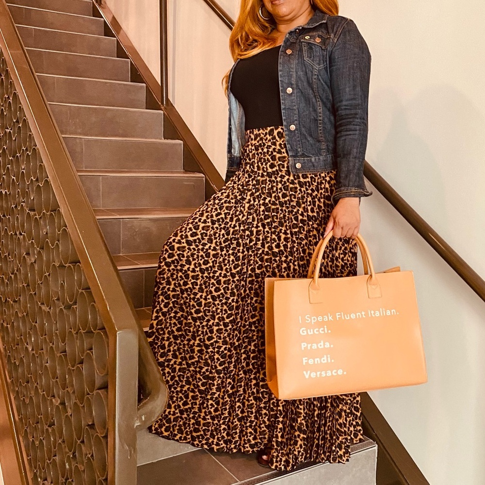 Women’s Leopard Pleated Skirt - (Small - Large) - NWT